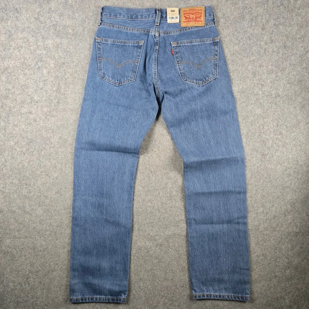 Levi's 505 Jeans Mens 29x30 Black Regular Fit Straight Leg Denim Outdoors NEW